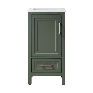 English Elm Fully Assembled 18'' Green Bathroom Vanity – Compact, Stylish, And Ready To Install With Hardware Options! W1826P343437