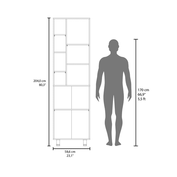 English Elm Burton White Kitchen Pantry Cabinet with Adjustable Shelves, Compact Durable Engineered Wood Storage B070P368079