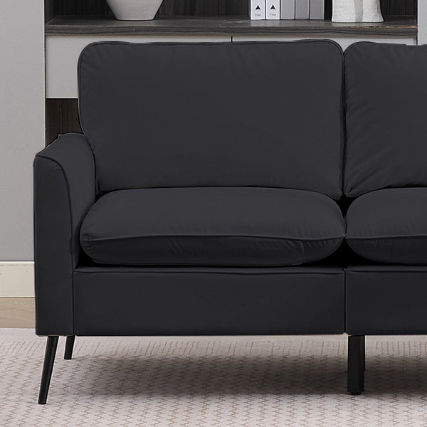 English Elm Ts Cat Paw Faux Leather Accent Chair Nordic Retro Loveseat with Lumbar Support Black W2311S00013