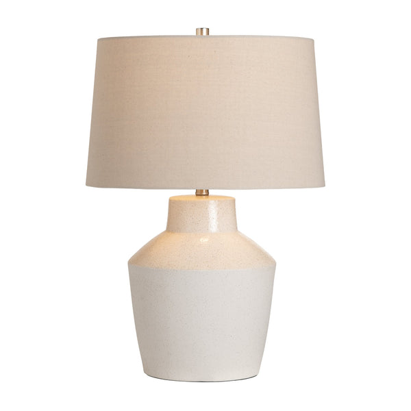 Crestview Collection 27"H Coastal-inspired Ceramic Table Lamp - Elegant Tapered Design With Oatmeal Drum Shade, 1pc   Cvap2915