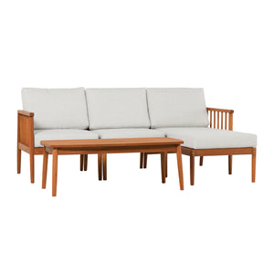 Circa Modern Contemporary Modern Outdoor Spindle Style 4 Piece Sectional - Brown