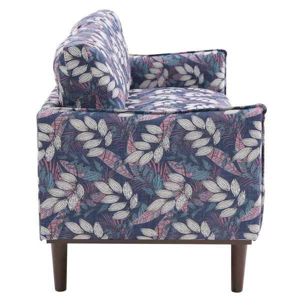 English Elm Modern Chenille Loveseat with Pocket Spring Cushions and Rubberwood Legs for Living Room Blue N763P347228C