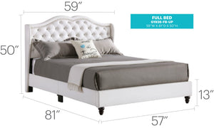 English Elm Stylish Velvet Upholstered Queen Bed with Padded Headboard, Durable Transitional Design, Plush Comfort White 6.3 L x 36.5 W x 58.5 H B078118308