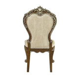 English Elm Beige and Antique Oak Side Chair With Nailhead Trim (Set Of 2)