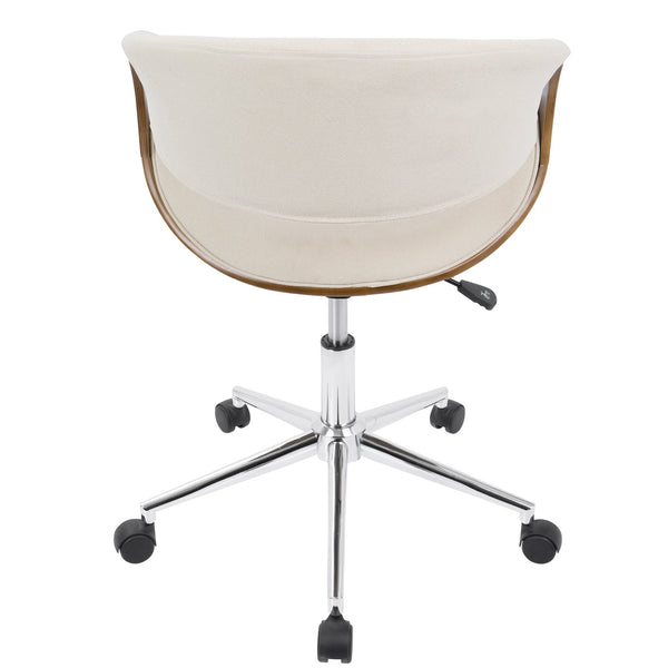 English Elm Office Chair Mid-century Modern Bentwood Walnut Frame Swivel Seat for Home Studio B202P474199