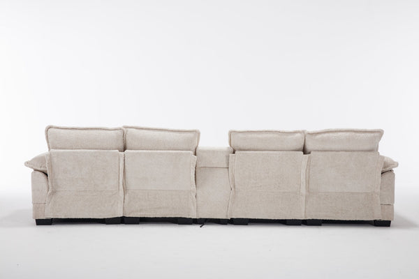 English Elm Modern U-Shaped Sectional Sofa With Usb Ports, Cup Holders & Storage For Ultimate Comfort & Style W2100S00280