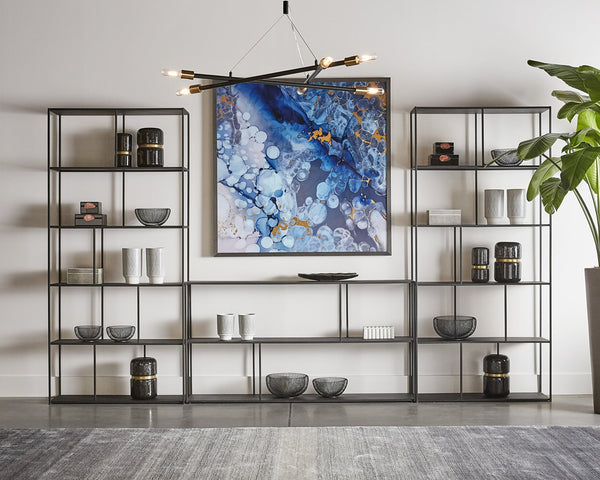 Sunpan Eiffel Bookcase - Stylish Iron Storage Solution for Living Spaces, Office, and Modern Decor Small - 23.75W x 12D x 76.75H