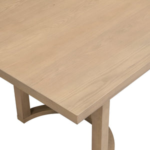 English Elm 95 Inch Rectangular Dining Table Seats Eight with Trestle Base in Light Ash Finish N771P388973A