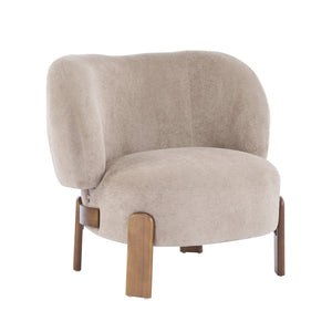 English Elm Christopher Knight Home® - Cozy Wingback Armchair with Plush Bouclé Upholstery, Solid Wood Legs, Ergonomic Support, Timeless Style Light Brown 33.5 L x 25.5 W x 21.5 H N776P298155W