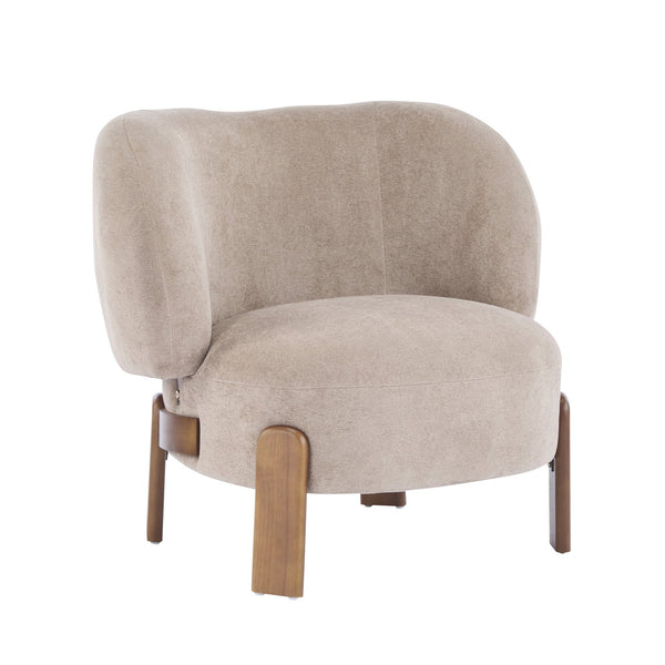 English Elm Christopher Knight Home® - Cozy Wingback Armchair with Plush Bouclé Upholstery, Solid Wood Legs, Ergonomic Support, Timeless Style Light Brown 33.5 L x 25.5 W x 21.5 H N776P298155W