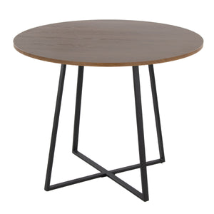English Elm Cosmo Canary Dining Table: Elegant Black Metal & Walnut Wood Design For Modern Spaces, Seats 4 B202S01118