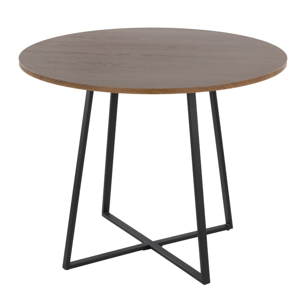 English Elm Cosmo Canary Dining Table: Elegant Black Metal & Walnut Wood Design For Modern Spaces, Seats 4 B202S01118