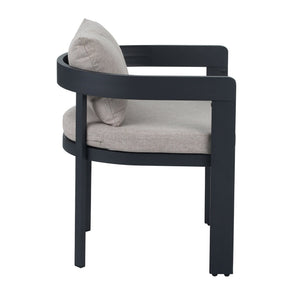 English Elm Christopher Knight Home® - Elko Aluminum Dining Chairs Set of 2 — Dark Gray Rust-Resistant Frames with Plush Beige Cushions N775P210128B