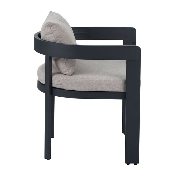 English Elm Christopher Knight Home® - Elko Aluminum Dining Chairs Set of 2 — Dark Gray Rust-Resistant Frames with Plush Beige Cushions N775P210128B