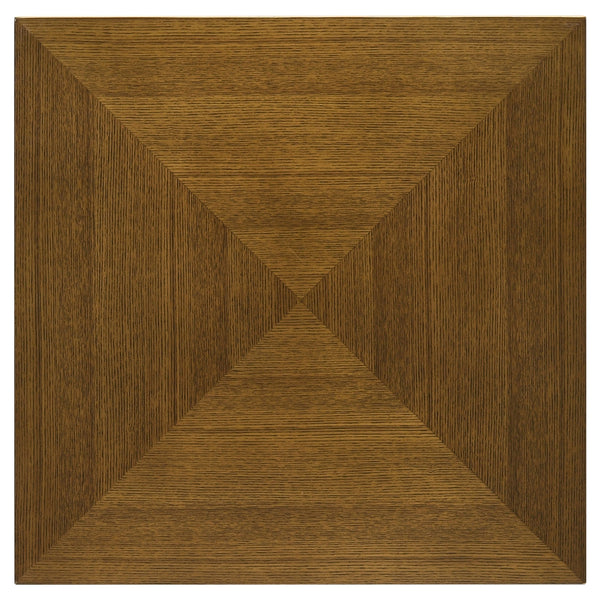 English Elm Hayward Walnut Brown Square End Table with Parquet Veneer Top, Mid-Century Modern 22"H Accent Table B062P299983