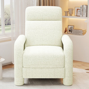 English Elm Christopher Knight Home® - 31.25" Push Back Recliner Plush Teddy Fleece Upholstered Armchair with Foam & Pocket Springs Comfort 90–120–150° Adjustments Beige N763P212864A