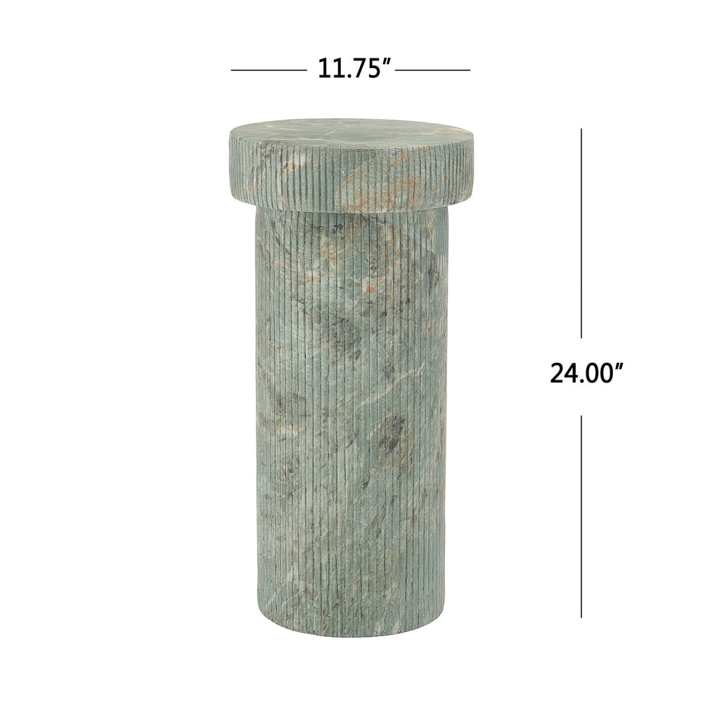 English Elm Mgo Marble Effect Green Pedestal Plant Stand Sculptural Column for Indoor Outdoor N772P284564G