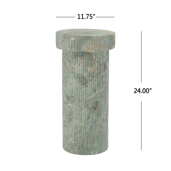English Elm Mgo Marble Effect Green Pedestal Plant Stand Sculptural Column for Indoor Outdoor N772P284564G