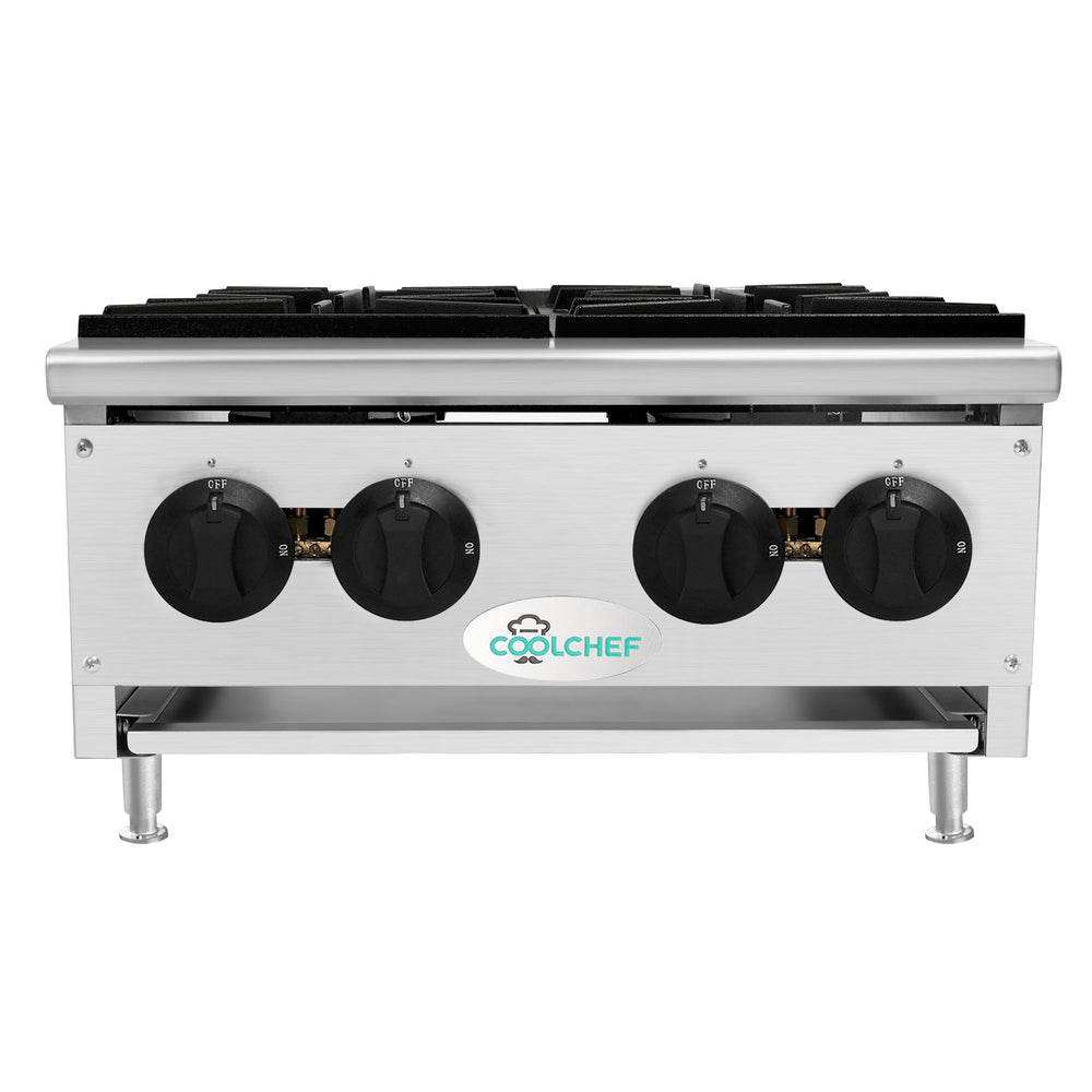 English Elm 120,000 Btu Four Burner Commercial Gas Hot Plate Dual Fuel Countertop Range W3629P462153