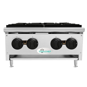 English Elm 120,000 Btu Four Burner Commercial Gas Hot Plate Dual Fuel Countertop Range W3629P462153