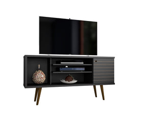 English Elm Liberty 53" Black Tv Stand - Mid-Century Modern Design With Smart Storage & Wire Management Solutions B365P398345