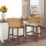 Martha Stewart Playa Transitional Handcrafted Rattan Counter Stool 25" H MT104-0169 Natural