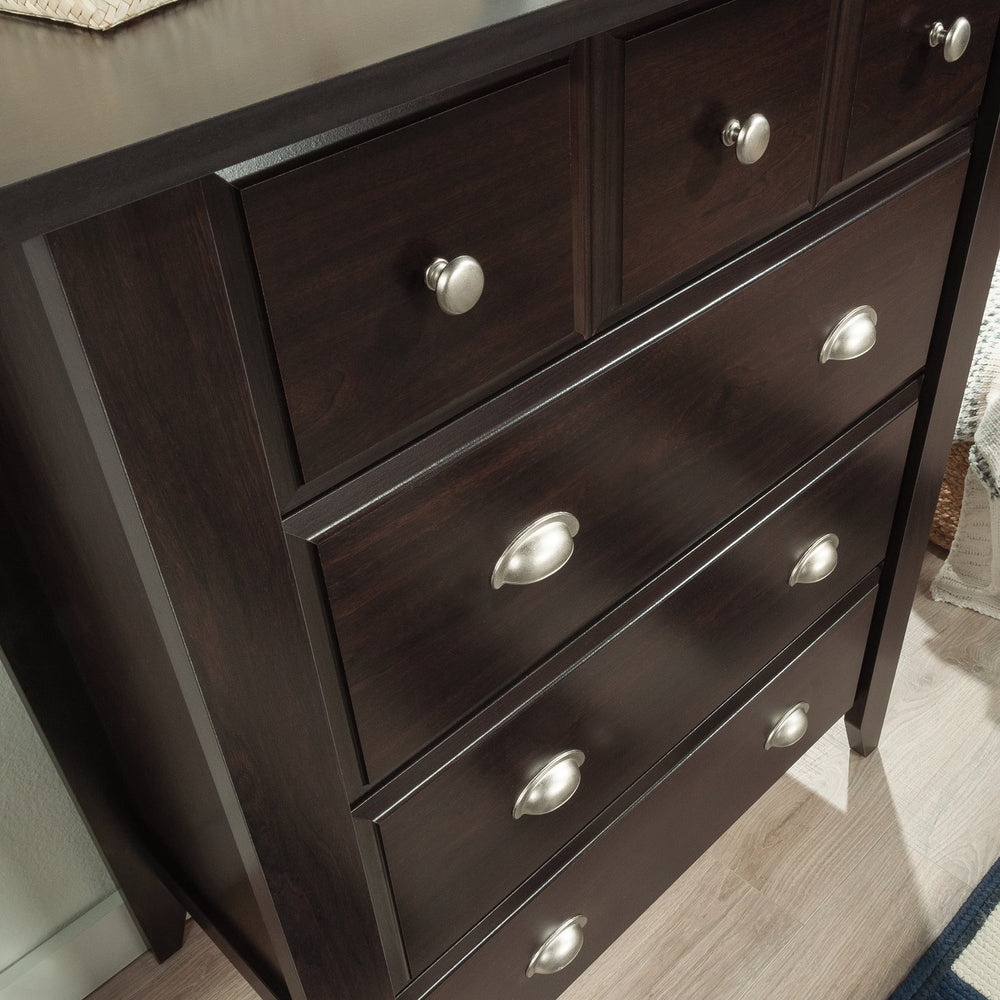 English Elm 4-Drawer Chest – Sleek Black Storage Solution With Smooth-Gliding Drawers For Modern Spaces B356P402589