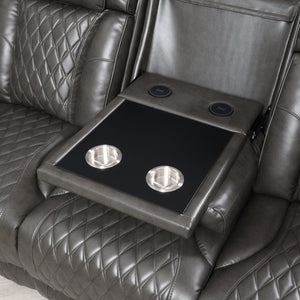 English Elm Taddeo Power Reclining Sofa with Led Lighting Usb Ports and Wireless Charging Pad B2726P435904
