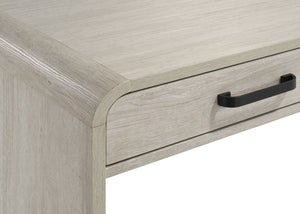 English Elm 1pc Modern Writing Desk 48" Slim Dual-Drawer Wood Desk with Black Pulls, Minimalist Home Office Charm B2741P406778