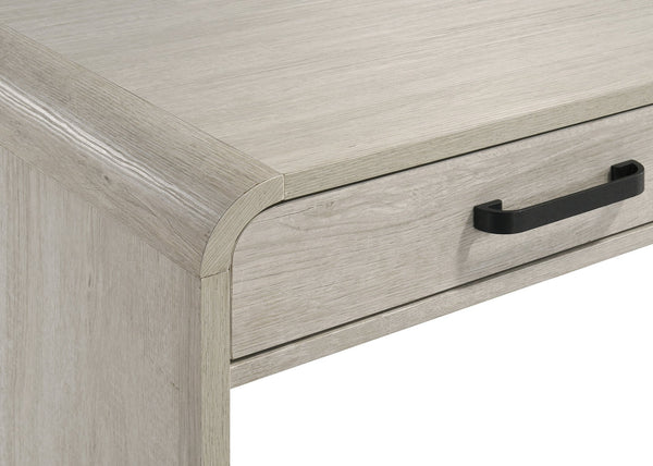 English Elm 1pc Modern Writing Desk 48" Slim Dual-Drawer Wood Desk with Black Pulls, Minimalist Home Office Charm B2741P406778