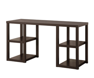 English Elm Cappuccino Oak Desk Mahogany MDF with 4 Storage Shelves, Melamine Veneer, Space-Saving Open Design B2699P237461