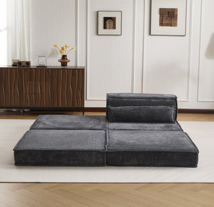 English Elm Compression Mahjong Sofa - Oversized Modular Sectional Bed With Memory Foam & Versatile Ottoman Set W3723S00045