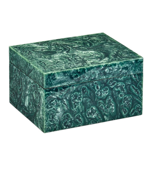 Currey & Company Rina Box: Elegant Decorative Storage With Mesmerizing Organic Patterns For Your Cherished Items Green Composite ,Engineered Wood 1200-1023-currey-company