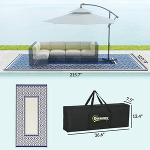 English Elm Outsunny Reversible Polypropylene Outdoor Rug Waterproof Patio Camping Mat with Carry Bag W2225P485605