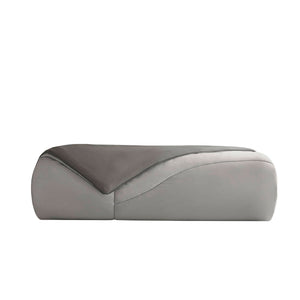 English Elm 1-piece Reversible Tencel Fill Comforter with Sculptural Weave for Full Queen Beds Gray B035P408277