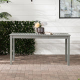 English Elm Walker Edison - Contemporary Slat-Top Acacia Wood Outdoor Dining Table - Grey Wash