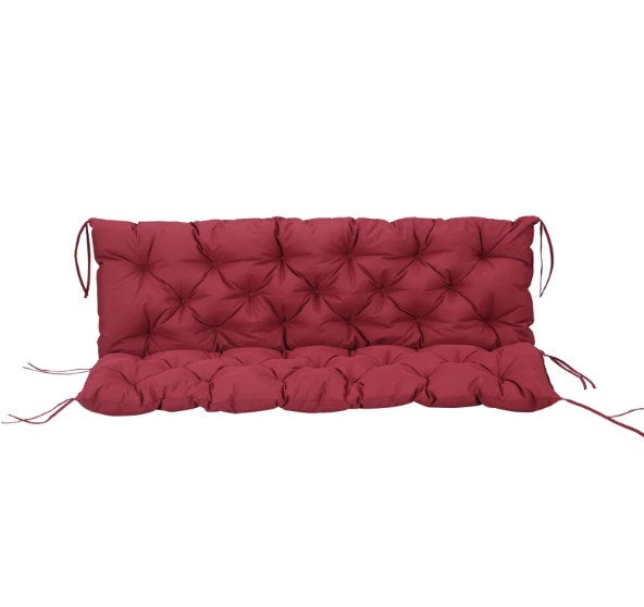 English Elm Patio Bench Cushion Tufted Overstuffed Polyester Fill for Swing Sofa Pergola Seating Red T3971P418309