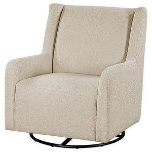 English Elm Calianna Boucle Barrel Accent Chair with Oak Legs for Living Room or Bedroom Beige B062P451746