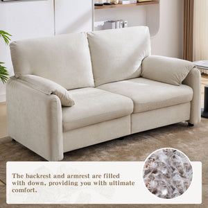 English Elm 800lbs Chenille Loveseat Sofa with Down Fill Cloud Comfort for Living Room or Bedroom W1521P499766