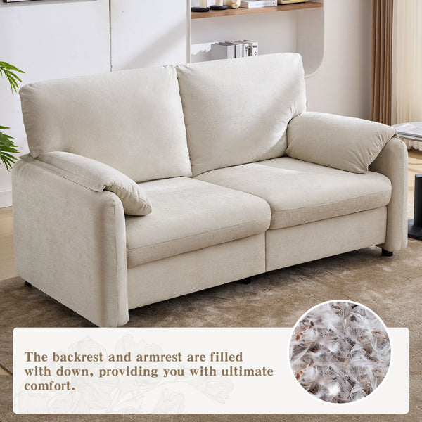 English Elm 800lbs Chenille Loveseat Sofa with Down Fill Cloud Comfort for Living Room or Bedroom W1521P499766