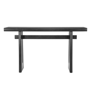 English Elm Mirod Wood Veneer Geometric Console Table Sculptural Sled Base for Entryway Hallway N760P321811B