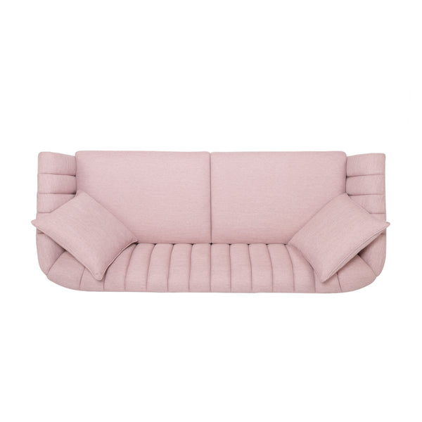 English Elm Christopher Knight Home® - 3-Seater Sofa In Blush Fabric - Contemporary Design With Tufted Accents And Cozy Pillows For Comfort 66957.00ALBLSH_66957.00BLBLSH
