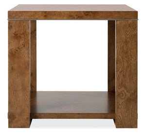Hooker Furniture Melange Mulholland Oak Round Side Table with Triple Shelf Storage for Living Rooms 27.52L x 24.25W x 25.00H 628-80607-82