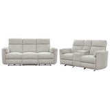 Parker House Radius - Mineral Power Reclining Sofa And Loveseat Light Grey 100% Polyester (W) Mrad-32p-min