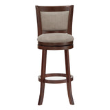 Homelegance By Top-Line Sydney Upholstered Back Swivel 29" Bar Height Stool Grey Rubberwood