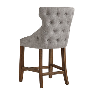 Homelegance By Top-Line Taron Nailhead Trim Linen Upholstered Stools (Set of 2) Brown Rubberwood