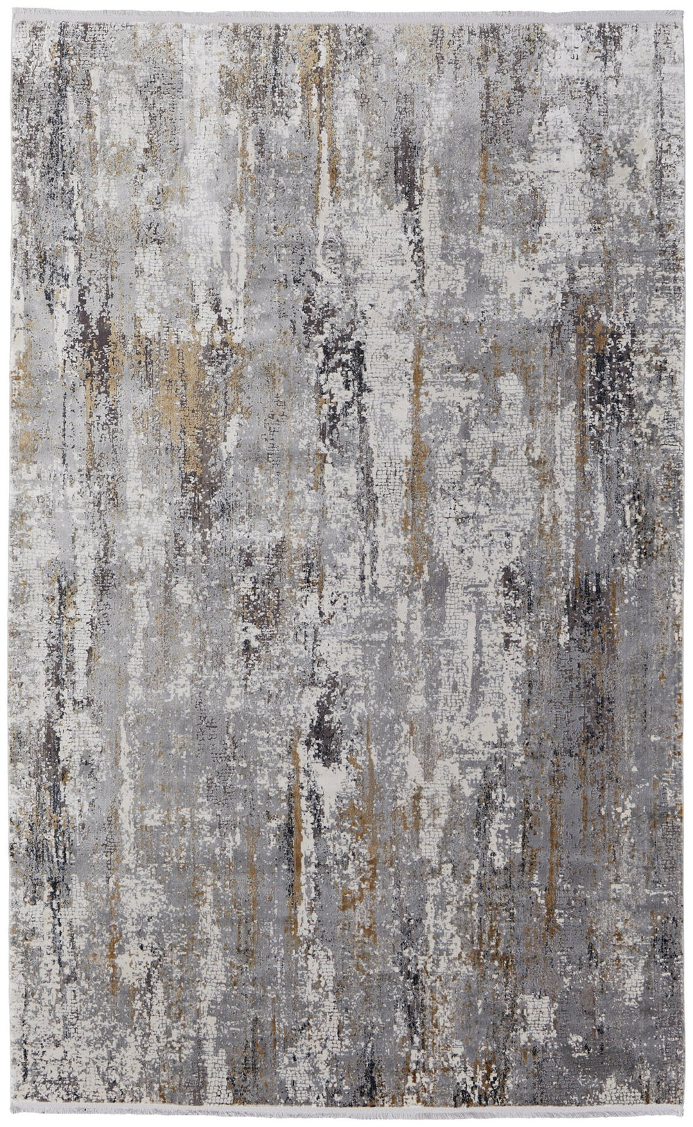 Feizy Rugs Cadiz Abstract Watercolor Rug - Elegant Machine-made Design Inspired By Cadiz Architecture & Colors Ivory,Gray,Gold Viscose,Acrylic 8663887fivygryp22