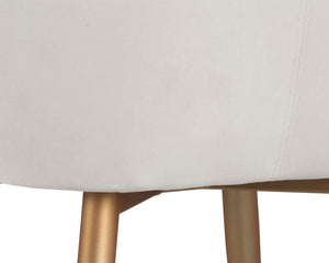 Sunpan Jayna Dining Armchair - Chic Comfort with Elegant Diamond Tufting, Perfect for Stylish Dining Spaces Champagne Gold / Antonio Linen