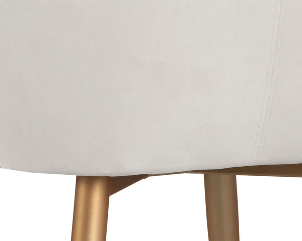 Sunpan Jayna Dining Armchair - Chic Comfort with Elegant Diamond Tufting, Perfect for Stylish Dining Spaces Champagne Gold / Antonio Linen