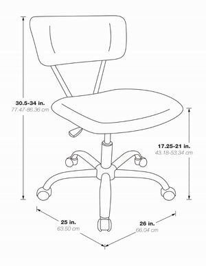 OSP Home Furnishings Vista Task Office Chair Pink